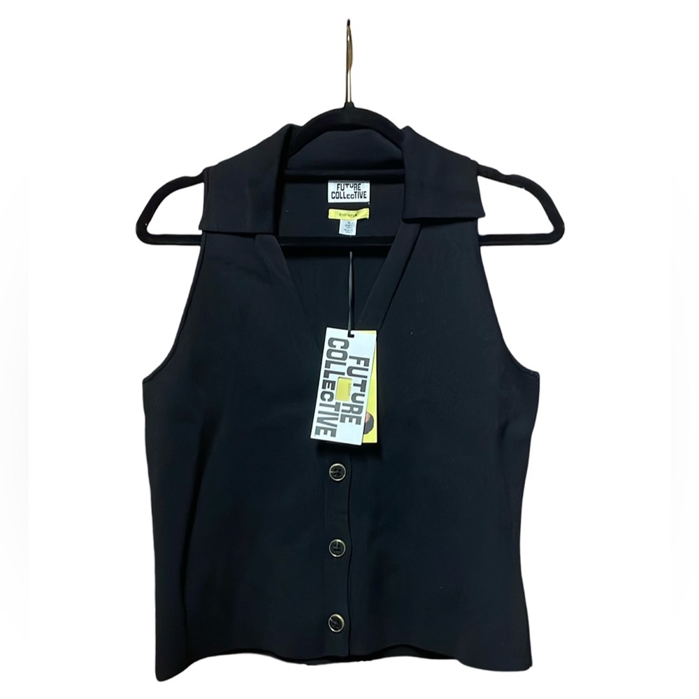 NWT Future Collective Sleeveless Sweater Vest - Black - Size M